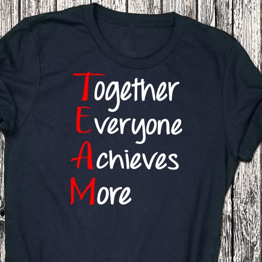 WOMENS FUN TEE...TEAM WORK  NWT